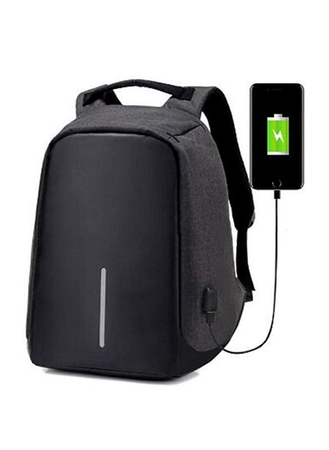 NIBEMINENT Laptop Backpack With USB Charging Port Fits Upto 14-Inch Black  - Image 3