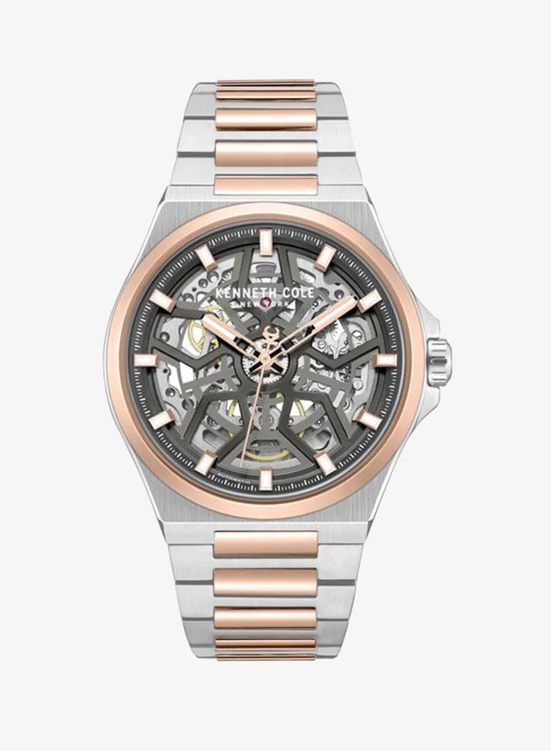 Kenneth Cole New York Verrazzano Men's 43.5mm Automatic Watch with Gunmetal Dial & Two-tone Stainless Steel Bracelet
