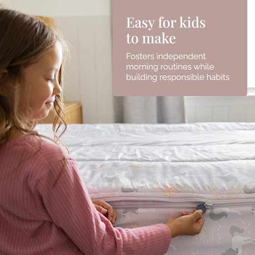 Beddy's Fairytale Unicorn Durable Zipper Bedding for Kids - Bed in a Bag - Purple Sheets & Comforter with Unicorns - Includes Pillowcase and Sham - Easy to Make & Wash - Toddler - Image 4