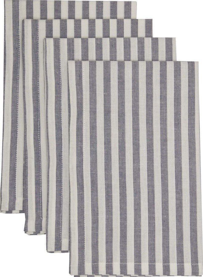 Piper Classics Farmhouse Ticking Stripe Blue Cloth Napkins. Set of 4, 18" x 18" - Image 4