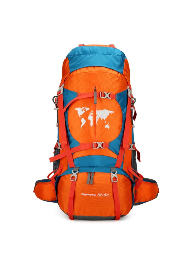 Generic Large Capacity Mountaineering Bag Camping Outdoor Hiking Backpack Travel Camping Stand Backpack-Color:Orange-Capacity:56-75L  - Image 1