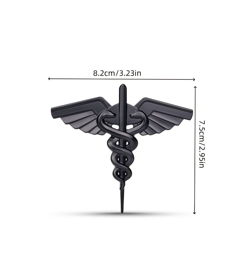 Emergency Ambulance Star Of Life Double Snake Metal Car Emblem Black Self Adhesive Side Tail Badge Auto Modification Decoration - Image 4
