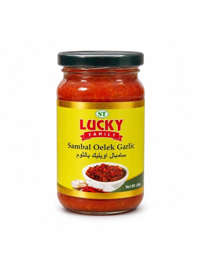 LUCKY FAMILY Sambal Oelek Garlic 200g - Image 1