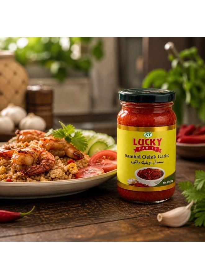 LUCKY FAMILY Sambal Oelek Garlic 200g - Image 3