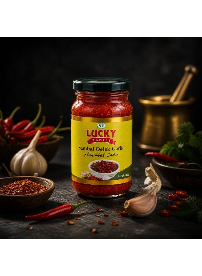 LUCKY FAMILY Sambal Oelek Garlic 200g - Image 5