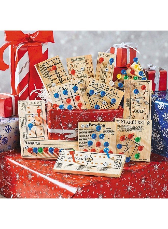 Fun Express Wooden Peg Board Game Variety Pack - Set of 12 - Variety of Old School and Old Fashioned Games - Image 3