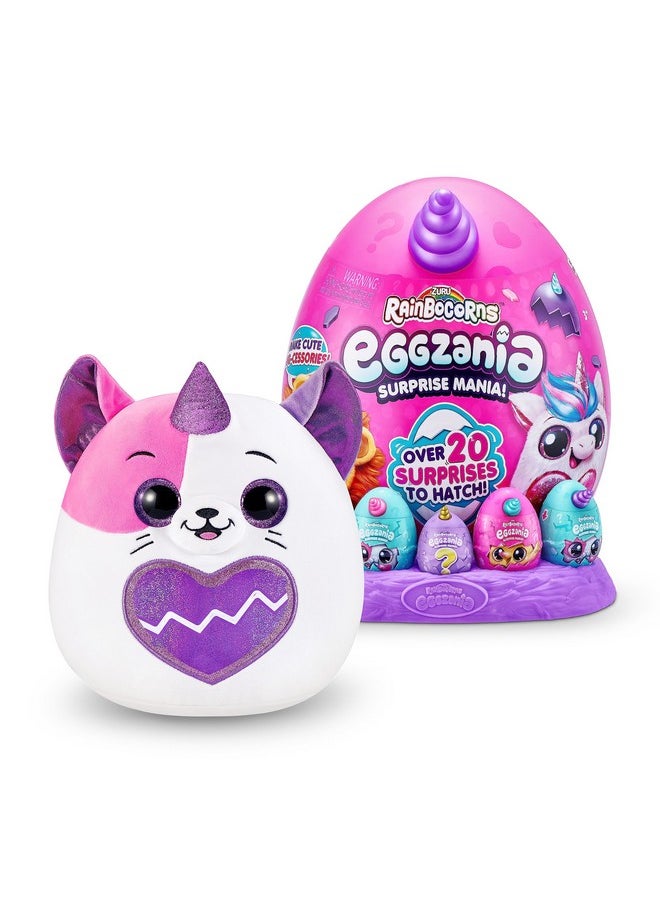 Rainbocorns Eggzania Surprise Mania Series 1 (Kitten) By Zuru, Collectible Plush Stuffed Animal, 5 Mini Eggs, Stickers, Diy Jewelry, Slime, Ages 3+ For Girls, Children  - Image 2