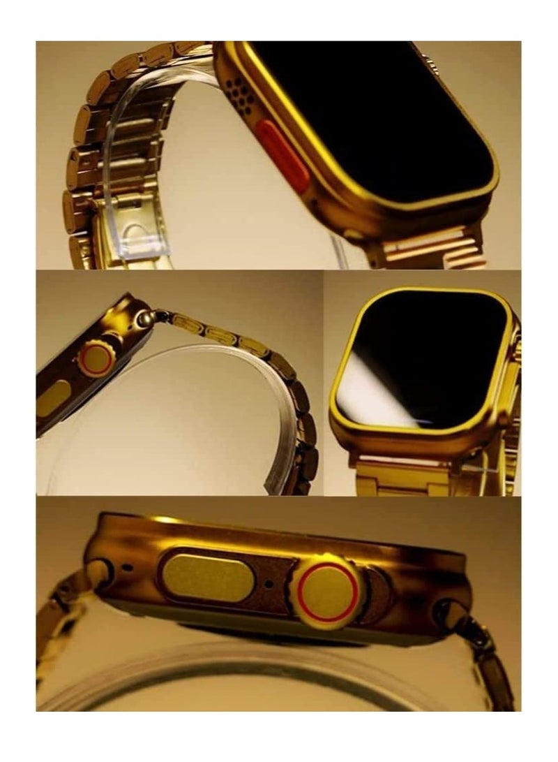 GENNEXT Wireless Charging Bluetooth Calling Smartwatch For Men and Women Golden Edition - Image 2