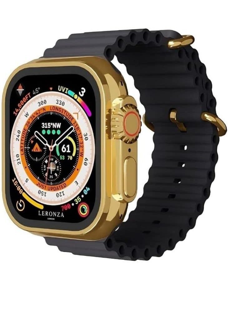 GENNEXT Wireless Charging Bluetooth Calling Smartwatch For Men and Women Golden Edition - Image 3