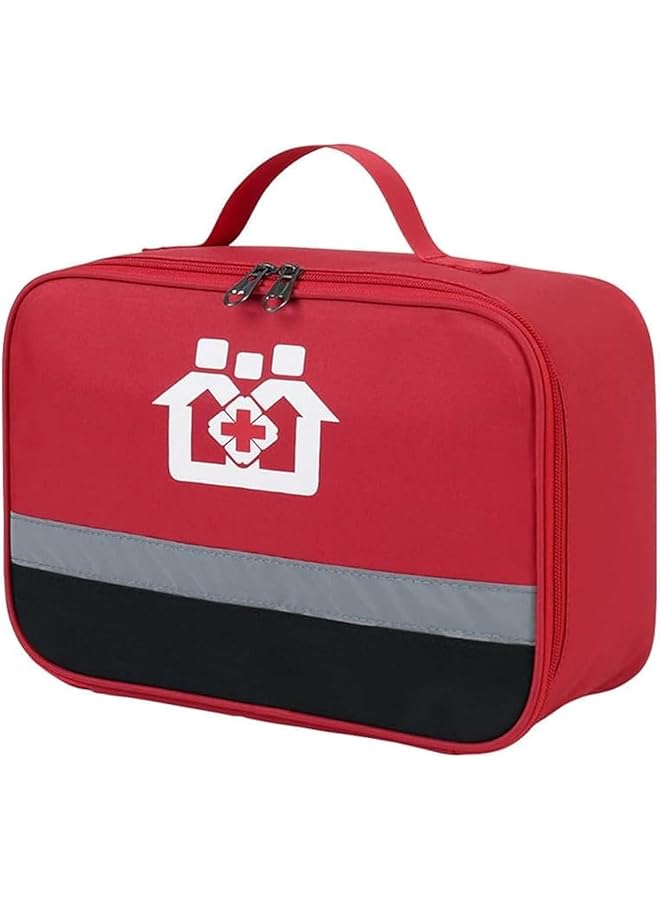 SYOSI Empty First Aid kit Bag Red Medical Supplies Organizer Bag Travel Medicine Bag Travel Rescue Pouch First Responder Storage Medicine Emergency Bag for Car Home Camping Medium (Bag Only) - Image 1
