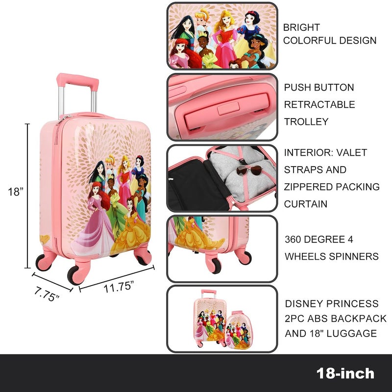 Bioworld Disney Princess Character Art 2-Pack Backpack and 18" Luggage Set - Image 4