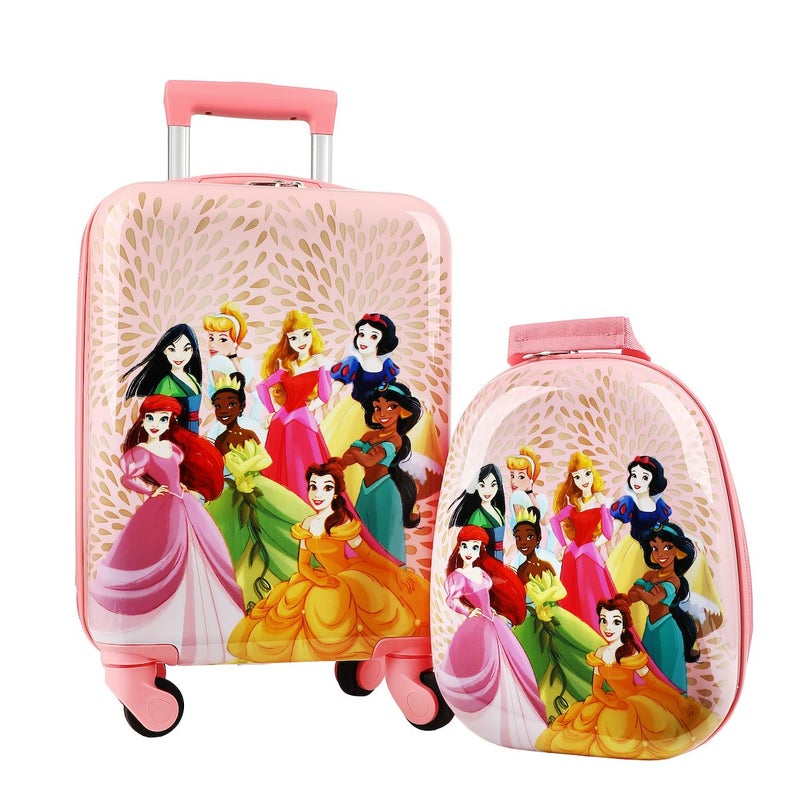 Bioworld Disney Princess Character Art 2-Pack Backpack and 18" Luggage Set - Image 1