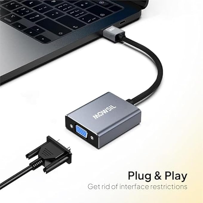 MOWSIL USB TO VGA ADAPTER, 1080P USB 3.0 TO VGA FULL HD CONVERTER[ALUMINIUM SHELL] - Image 3