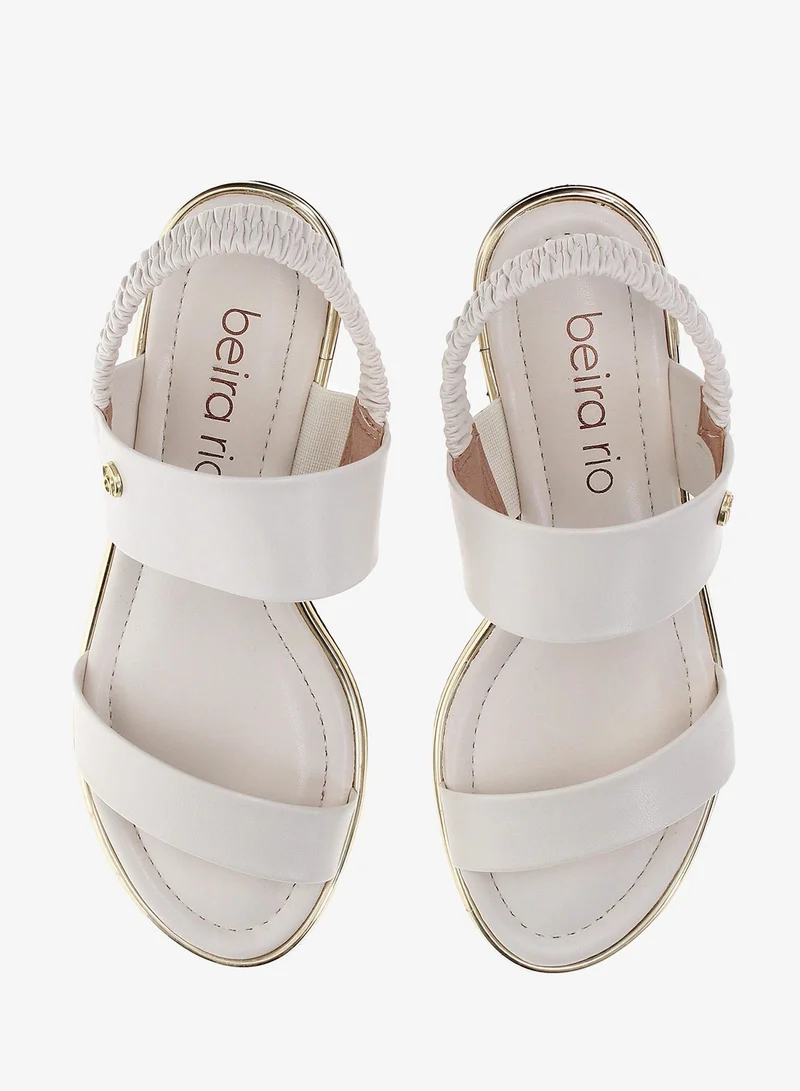 Beira Rio Off-White Mid Heel Sandals for Women – Stylish & Comfortable Footwear for Any Occasion for Women | Best Price UAE