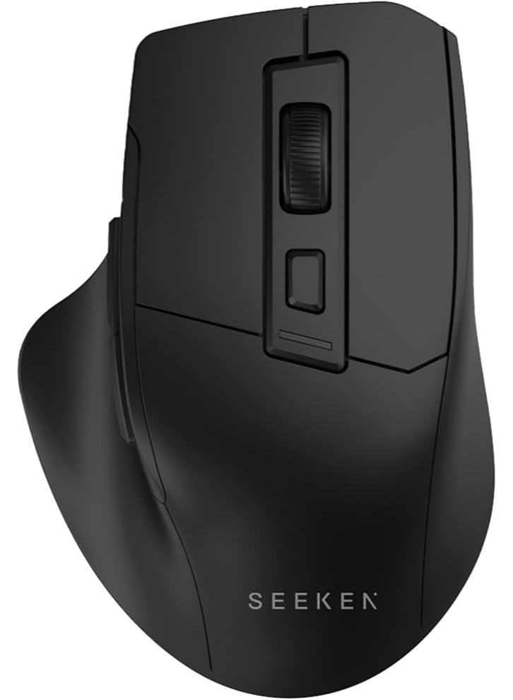 Seeken Workflow Ergonomic Wireless Mouse | Lag-free Gaming Mouse with 6D Buttons, Adjustable DPI for Precision | Comfortable Rubber Grip, Long Battery Life for Office Use | Windows & Mac Compatibility - Image 1
