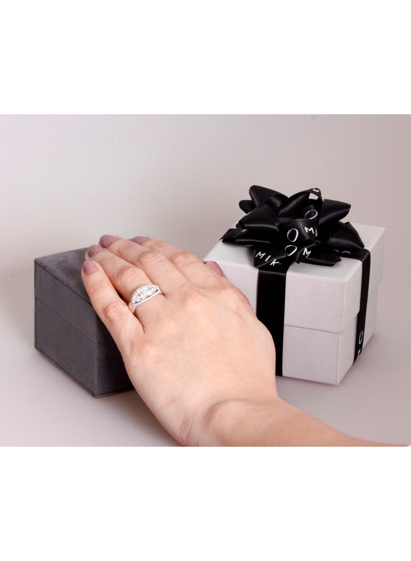 MIKURA Ring, G/H Color, SI Clarity, 51D, 18KW  - Image 4