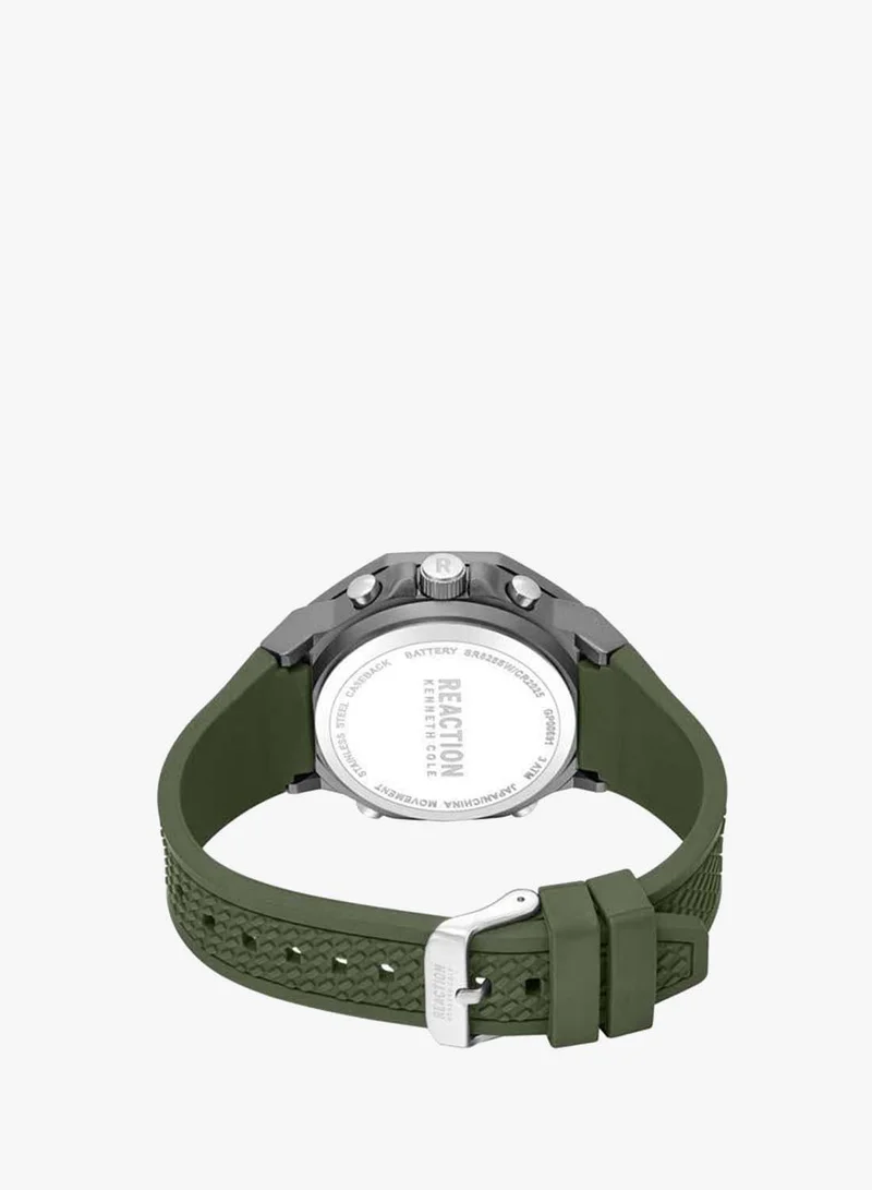Kenneth Cole Reaction green Black Dial Green Silicone Strap Analog-digital Watch for Men, 46mm for Men | Best Price UAE
