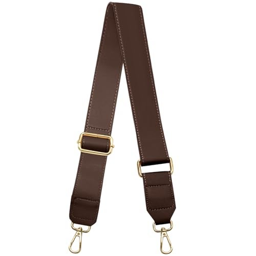 PHITUODA Dark Brown Leather Purse Strap Wide Adjustable Shoulder Purse Strap Handbags Replacement Crossbody Straps with Swivel Clasps, 33~55 inch - Image 1