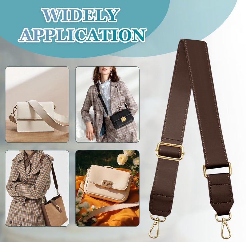 PHITUODA Dark Brown Leather Purse Strap Wide Adjustable Shoulder Purse Strap Handbags Replacement Crossbody Straps with Swivel Clasps, 33~55 inch - Image 5