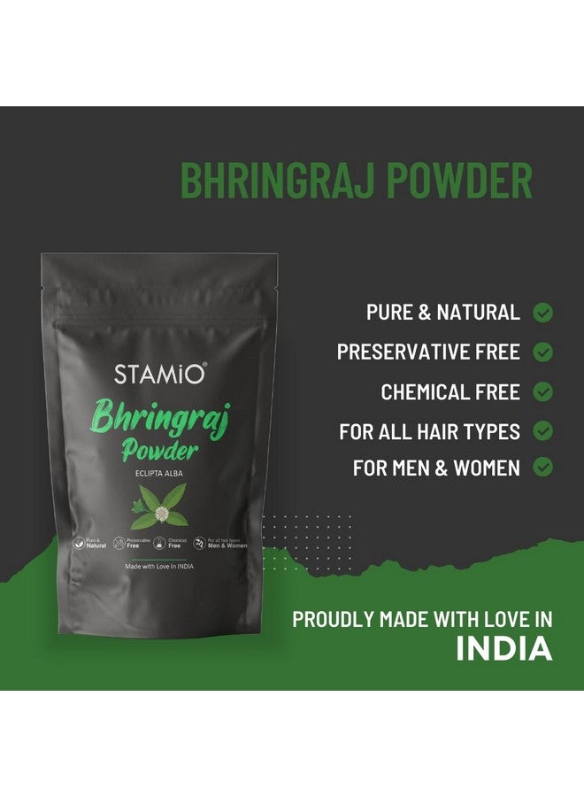 STAMIO Bhringraj Powder 250 Gm For Hair Care, Pack, Mask, Diy | Pure Natural Eclipta Alba | Sun Dried False Daisy | Karisalankanni | Gunta Galagaraku | In Pouch 8.82 Oz - Image 1