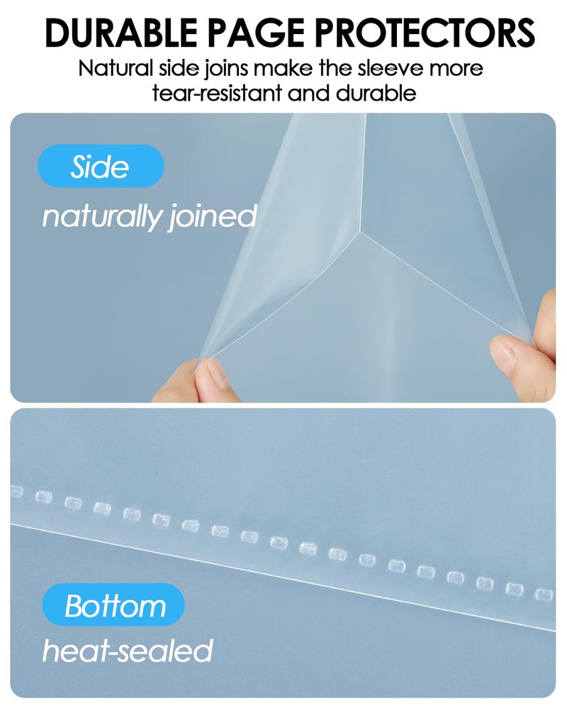 KTRIO No Holes Sheet Protectors 8.5 x 11 Inch Heavy Duty Clear Page Protectors, Plastic Paper Document Sleeves, Letter Size, Top Loading, Acid Free, 50 Pack - Image 5