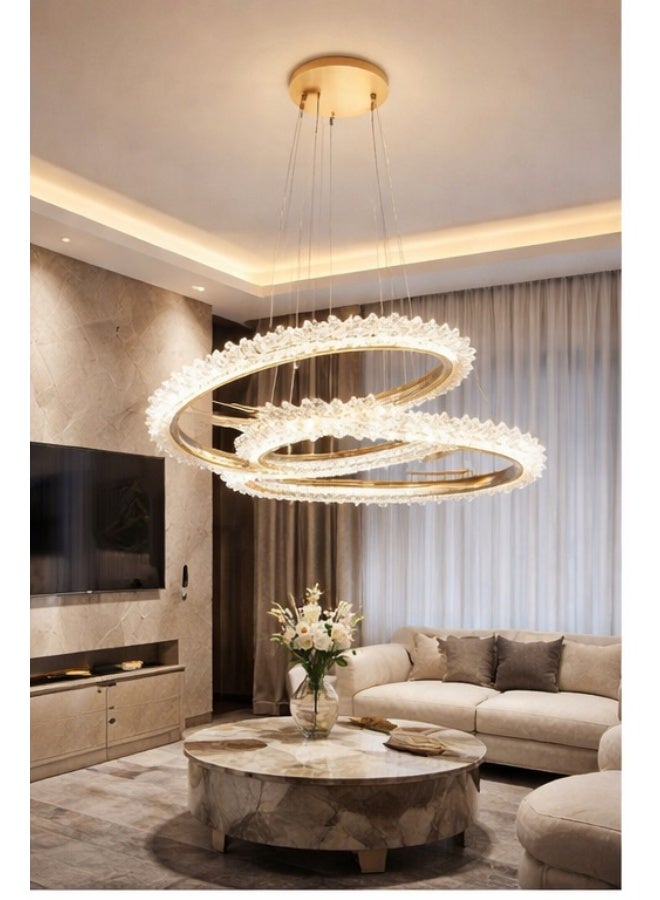 Prime Sole Modern LED Chandelier Pendant Light Multi Ring Ceiling Hanging Lamp for Living Room Dining Area Bedroom Luxury Decorative Ceiling Light Fixture - Image 1