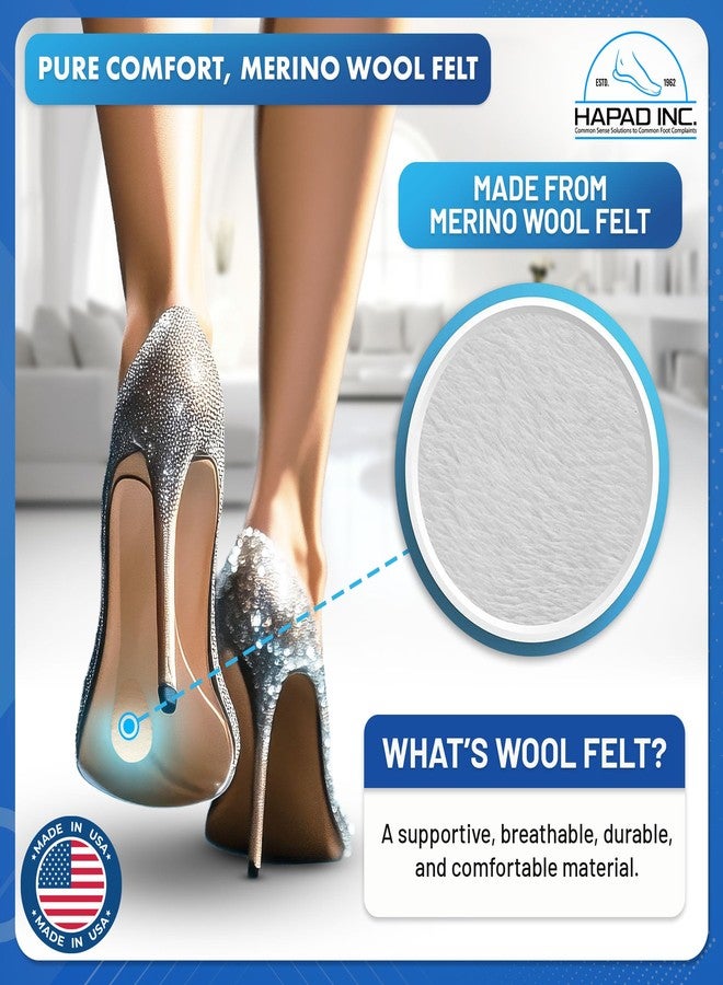 HAPAD Mortons Neuroma Pads (Pack of 1) - Teardrop-Shaped, Adhesive Wool Felt Metatarsal Pads for Men & Women - Supportive, Breathable, Comfortable Ball of Foot Pads for Pain Relief - Image 4