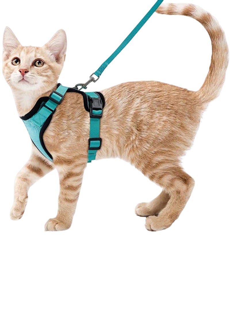 Kidle Adjustable Cat Harness Vest Mesh Escape Proof Cat Harness Cat Lead Set for Walking - Image 1
