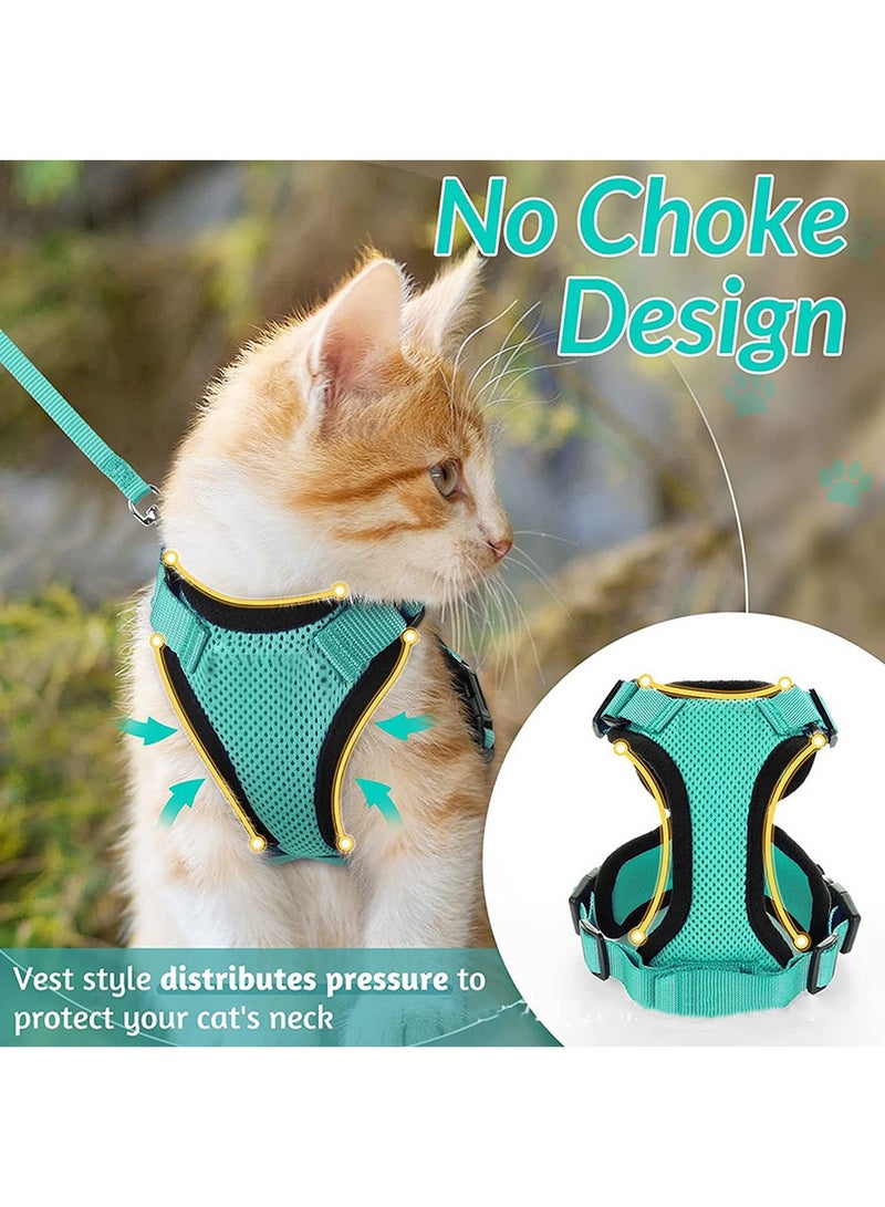 Kidle Adjustable Cat Harness Vest Mesh Escape Proof Cat Harness Cat Lead Set for Walking - Image 3