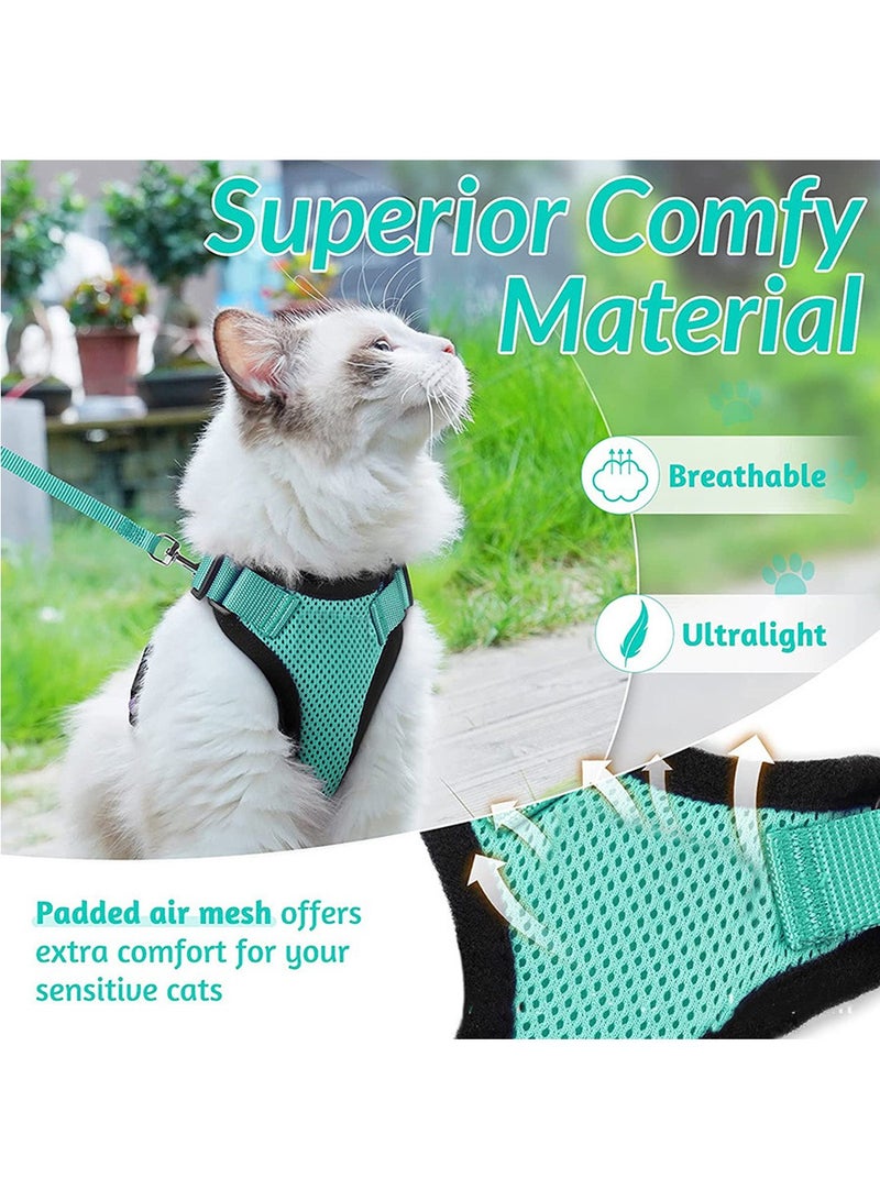 Kidle Adjustable Cat Harness Vest Mesh Escape Proof Cat Harness Cat Lead Set for Walking - Image 4