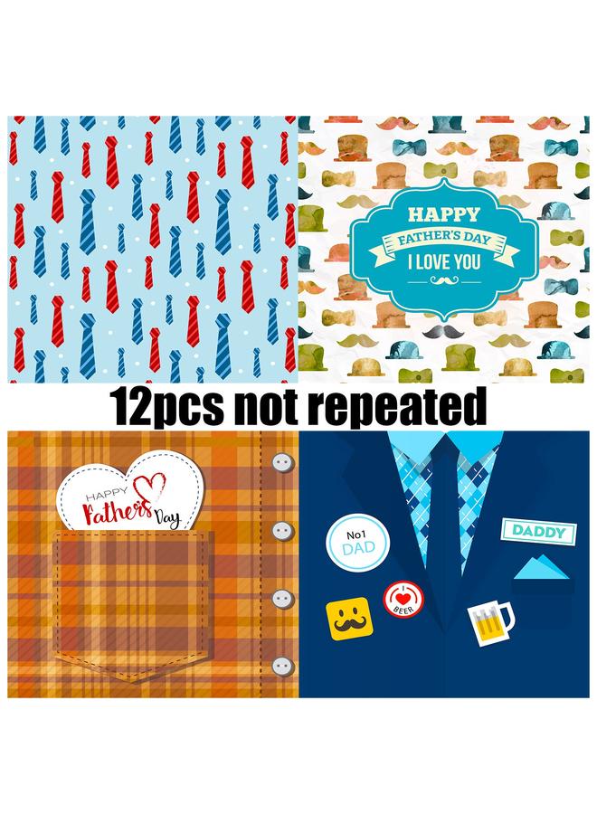 Bluejw 12 Sheets Per Pack Of Blue Father's Day Handbook Material Paper Notes Non-sticky Ins Handbook Material - Image 5