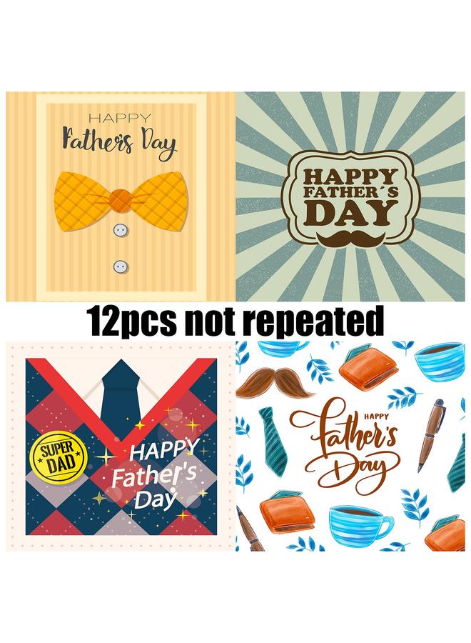 Bluejw 12 Sheets Per Pack Of Blue Father's Day Handbook Material Paper Notes Non-sticky Ins Handbook Material - Image 4