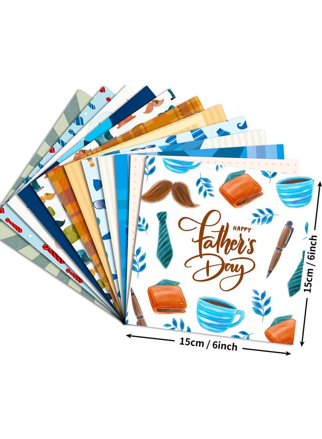 Bluejw 12 Sheets Per Pack Of Blue Father's Day Handbook Material Paper Notes Non-sticky Ins Handbook Material - Image 3