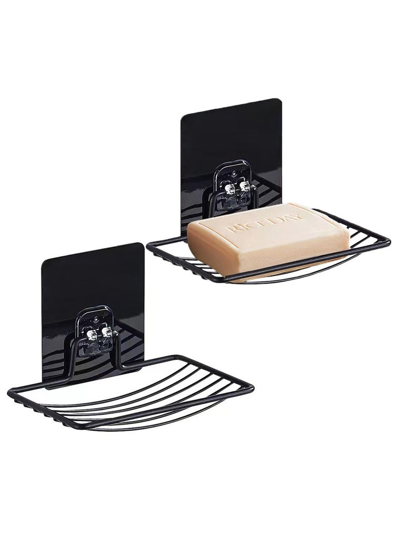 HomarKet Suction Soap Saver Dispensers 2pcs Strong Rustproof Stainless Steel Soap Rack Self Adhesive Wall Mounted Soap Dish Holder Basket Vacuum Suction Cup Bar Soap Sponge Holder for Shower and Bathroom  - Image 1