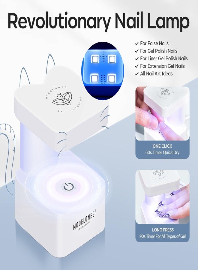 Modelones Gel X Nail Kit, Medium Almond Gel x Nail Tips, 9-in-One Nail Glue & Portable U V Nail Lamp, 216Pcs 12Sizes Press On Acrylic False Nails Tip Nails Art DIY Nail Extension for Women - Image 5