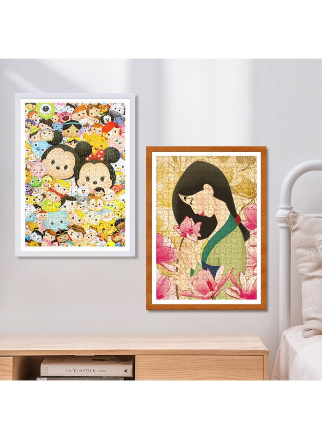 Solid Wood Photo Frame Mounted Creative Picture Frame Wall Hanging 500 Pieces 1000 Pieces Puzzle Special Picture Frame Wooden Exquisite Picture Frame-Color:Laser 1000 Frame With Cardboard-Walnut  - Image 3