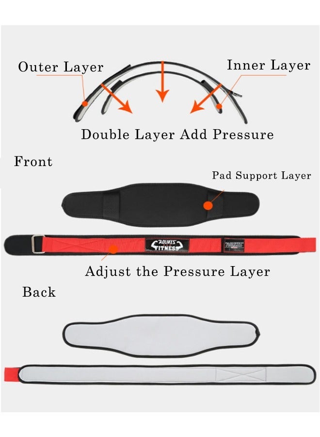 AOLIKES Professional Comfortable Workout Weight Lifting Waist Belt, Squat & Deadlift Protect Waist Weightlifting Belt,Back Support Bodybuilding Waist Belt for Men Women, Black/Red M(1.8-2.5 Feet, Waist 25-32) - Image 3