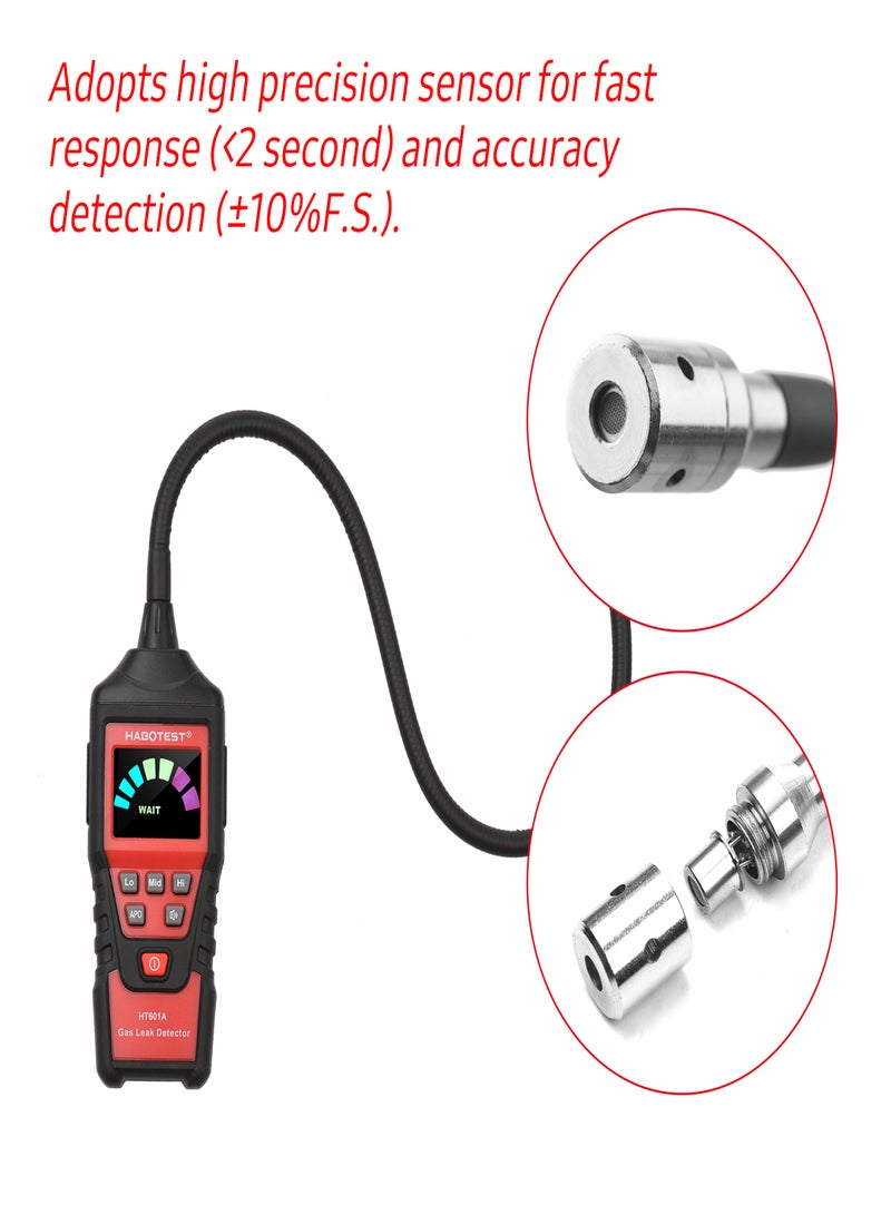 HABOTEST Portable Gas Analyzer HT601A Household Gas Leak Detector Gases Detector PPM Meter Methane Concentration Alarm Instrument - Image 5