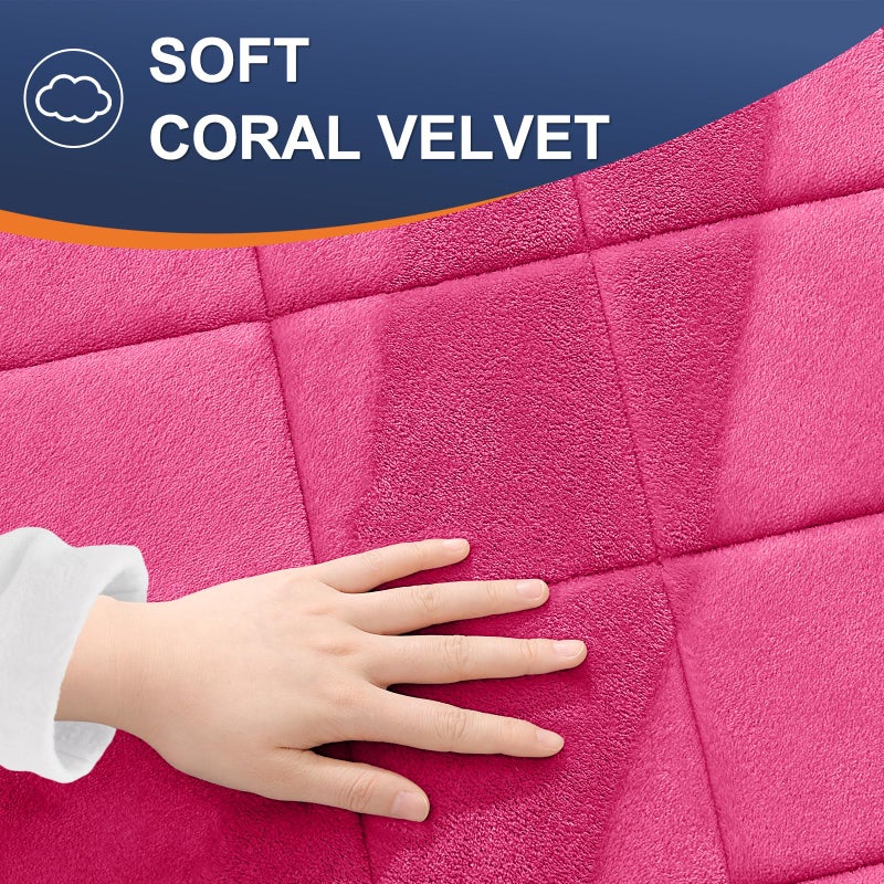 OLANLY Memory Foam Bath Mat 30x20  Ultra Soft and Absorbent Bathroom Mat  Machine Washable Bathroom Rugs  Comfortable  Thick Bath Rugs Carpet for Bathroom Floor  Tub and Shower  Deep Pink - Image 4