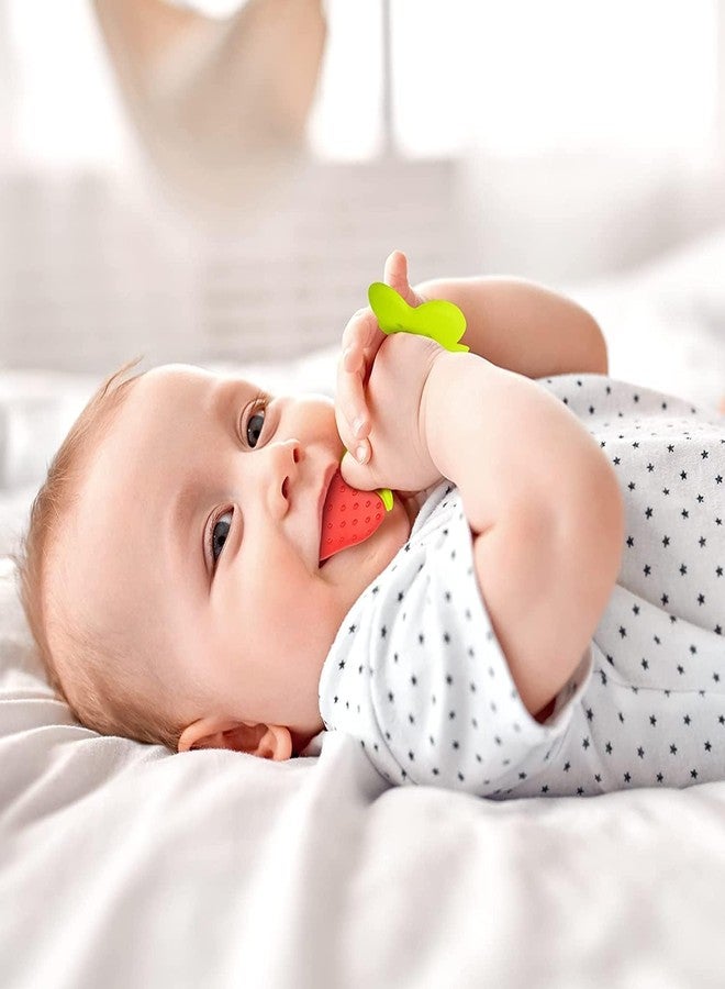 Chopchi Baby Teething Toys for Babie 6 to 12 Months, BPA Free Soft and Textured Fruit Shaped Silicone Teether Relief Soothing Sore Gums Chew Infant Toys (Pack of-1, Pink) - Image 4
