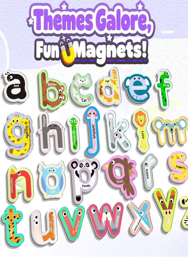 Flamax 26 Pieces Large Magnetic Letters, Animal Lowercase a-z Alphabet Magnets, Magnet Letter for Fridge & Whiteboard, Alphabet Magnet, Large Magnetic Letters, Fridge Magnets for Toddlers 1-3 - Image 2