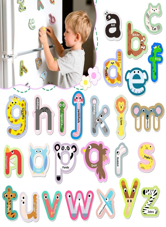 Flamax 26 Pieces Large Magnetic Letters, Animal Lowercase a-z Alphabet Magnets, Magnet Letter for Fridge & Whiteboard, Alphabet Magnet, Large Magnetic Letters, Fridge Magnets for Toddlers 1-3 - Image 1
