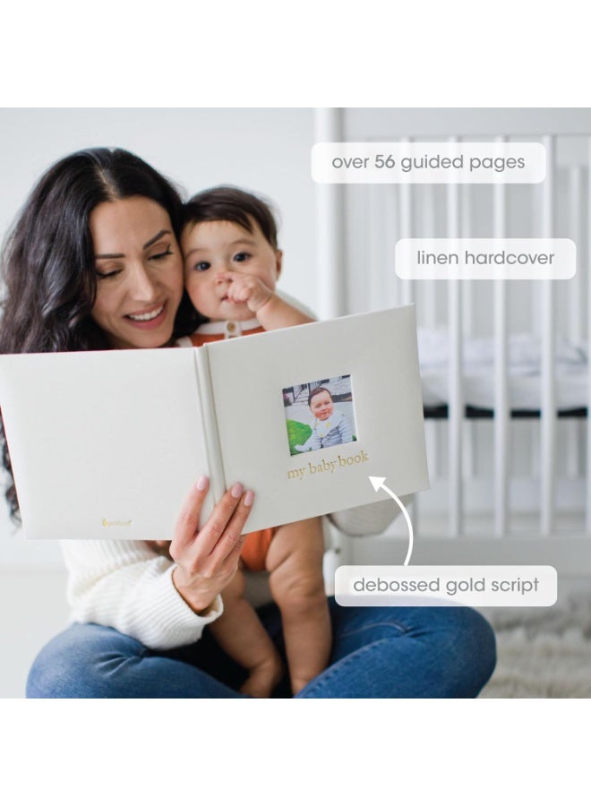 Pearhead Baby Memory Book, Baby's First 5 Years Keepsake Journal, Gender-Neutral Newborn Gift, Baby Girl or Boy Book, Ivory Linen - Image 1