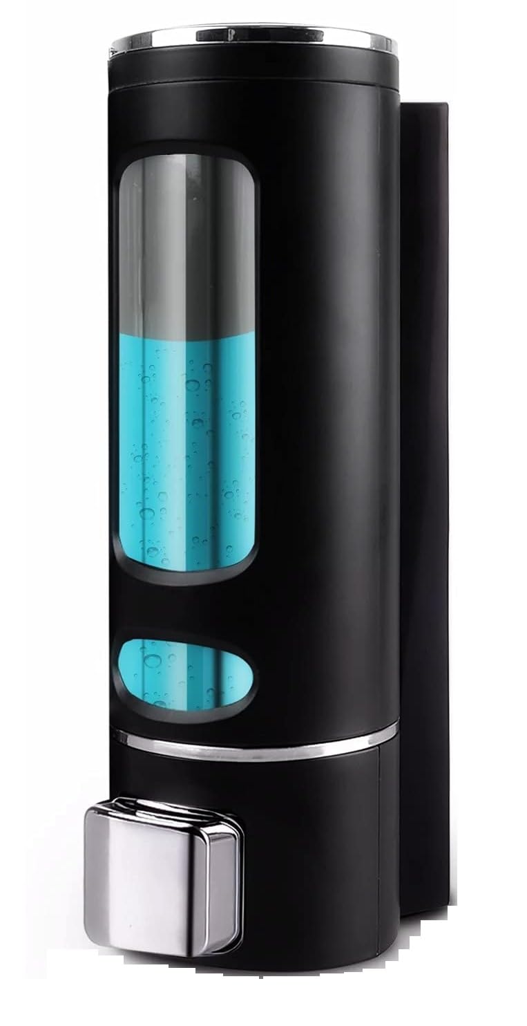 CLINTON 400 Ml ABS Wall Mounted Liquid Soap Dispenser Shampoo Sanitizer Gel Dispenser for Bathroom (Black) - Image 3