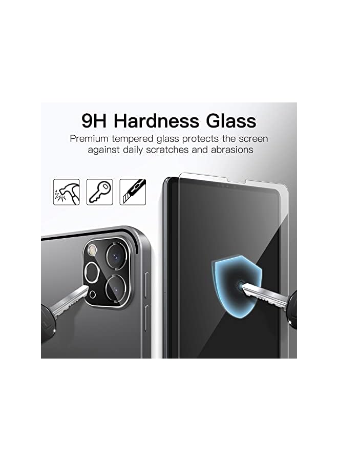 Jetech واقي شاشة لجهاز iPad Pro مقاس 11 بوصة (إصدار 2022/2021/2020) مع واقي عدسة الكاميرا، وفيلم زجاجي مقوى عالي الدقة مضاد للخدش، ويدعم القلم وFace ID، عبوتان لكل منهما - Image 4