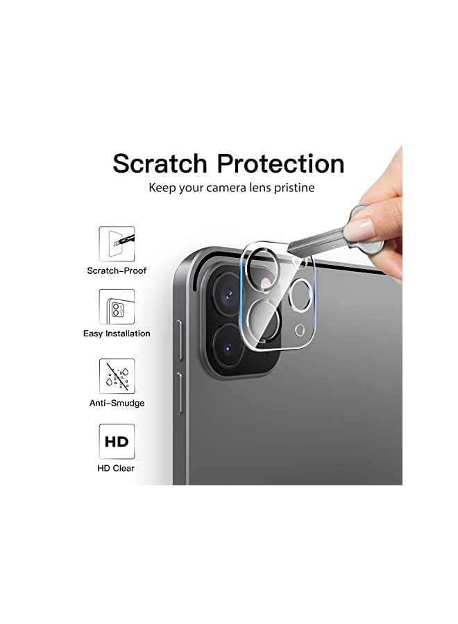 Jetech واقي شاشة لجهاز iPad Pro مقاس 11 بوصة (إصدار 2022/2021/2020) مع واقي عدسة الكاميرا، وفيلم زجاجي مقوى عالي الدقة مضاد للخدش، ويدعم القلم وFace ID، عبوتان لكل منهما - Image 5