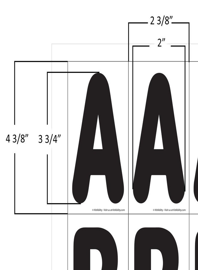KitAbility Replacement Letters for White Message Board Sidewalk Signs with 4 Inch Tracks, 3 of Each Letter A to Z, Black on White Background - Image 5