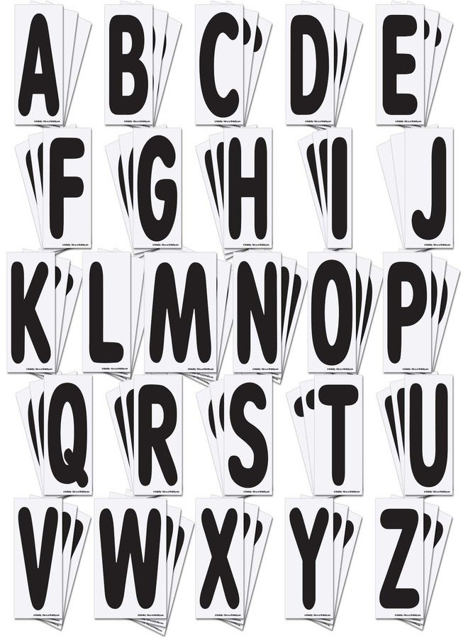 KitAbility Replacement Letters for White Message Board Sidewalk Signs with 4 Inch Tracks, 3 of Each Letter A to Z, Black on White Background - Image 1