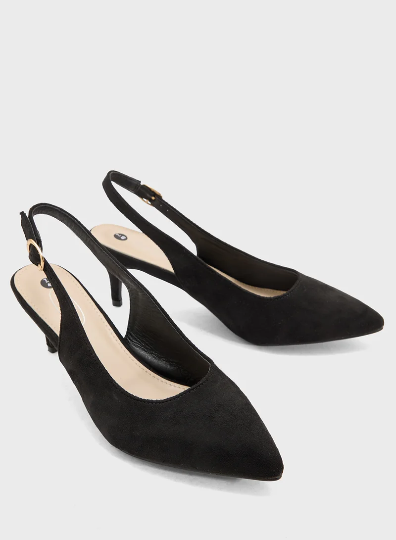 Spot-On Slingback Low Heeled Pump