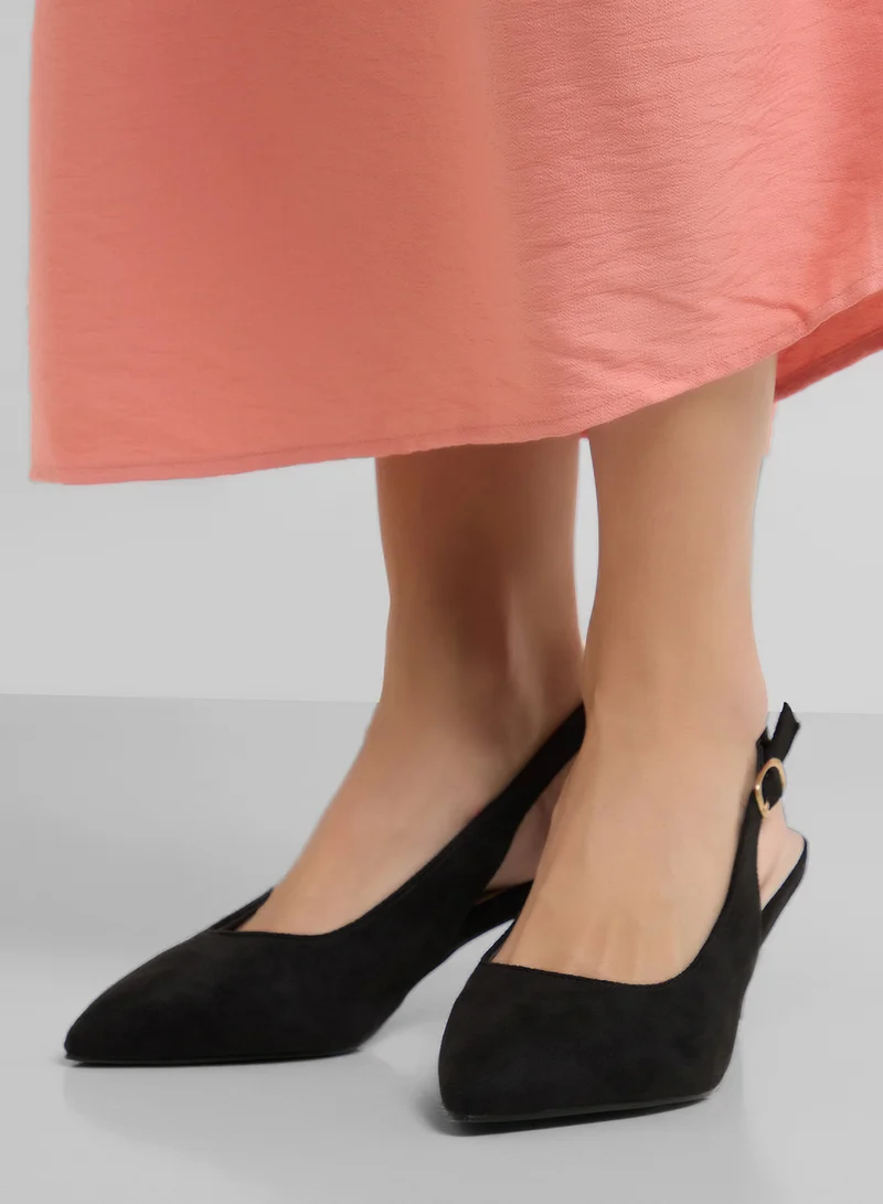 Spot-On Slingback Low Heeled Pump